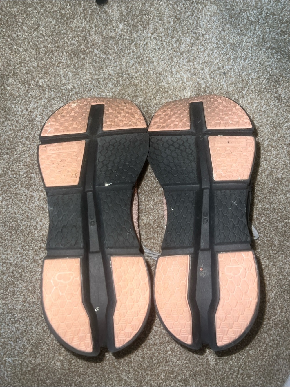 Women's Peach Athletic Sneakers with Black Outsole - Picture 4 of 4
